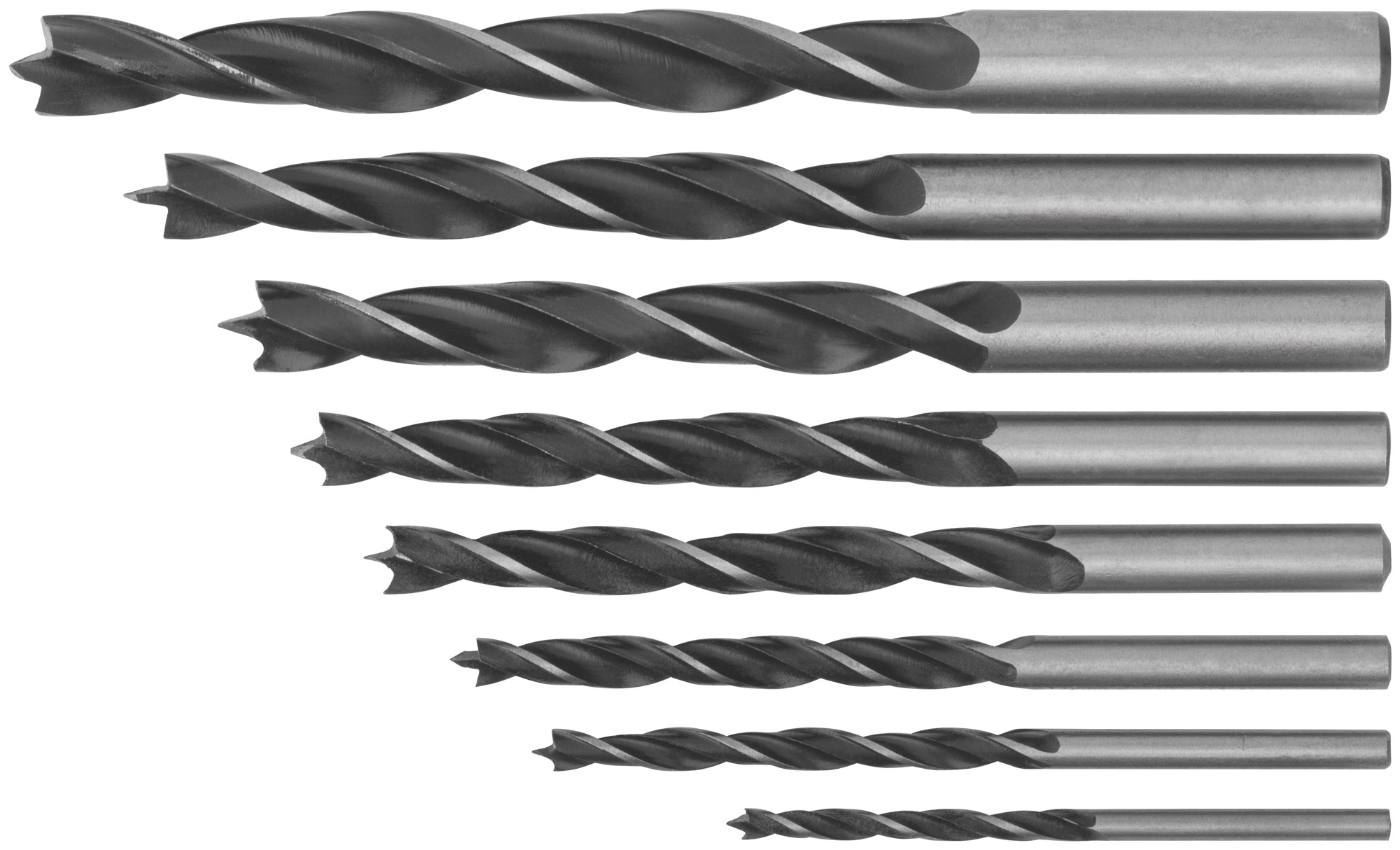 Набор сверл по дереву, ПВХ конверт, 8 шт.(3-4-5-6-7-8-9-10 мм)