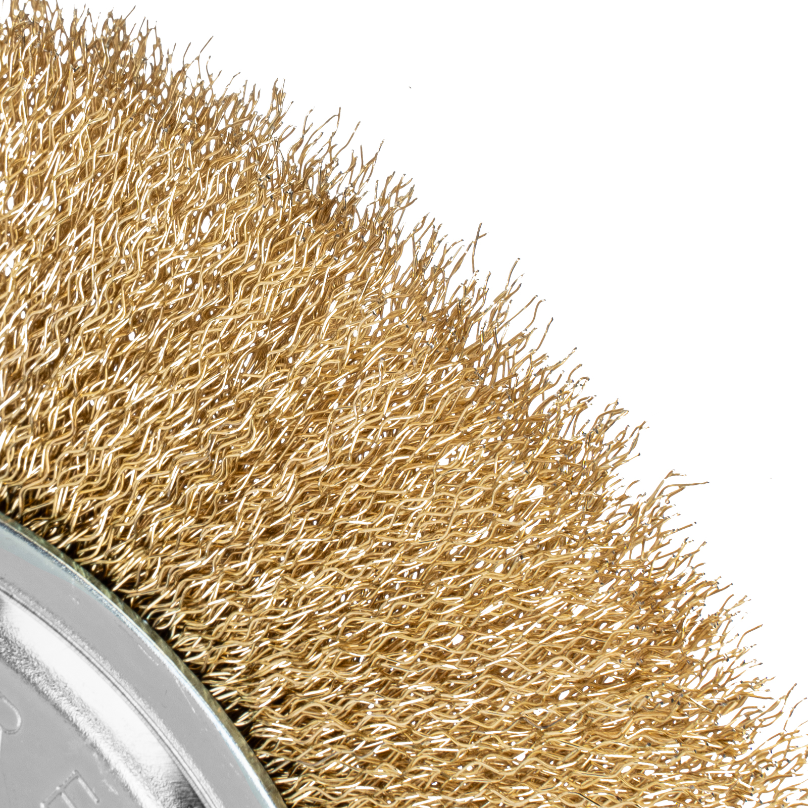 Щетка для УШМ, 200 мм, посадка 22.2 мм, плоская, латунированная витая проволока Matrix