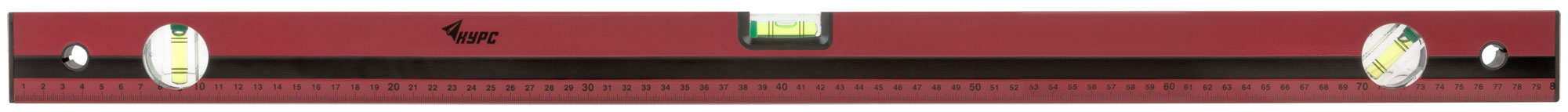 Уровень "Оптима", 3 глазка, красный корпус, фрезерованная рабочая грань, шкала  800 мм