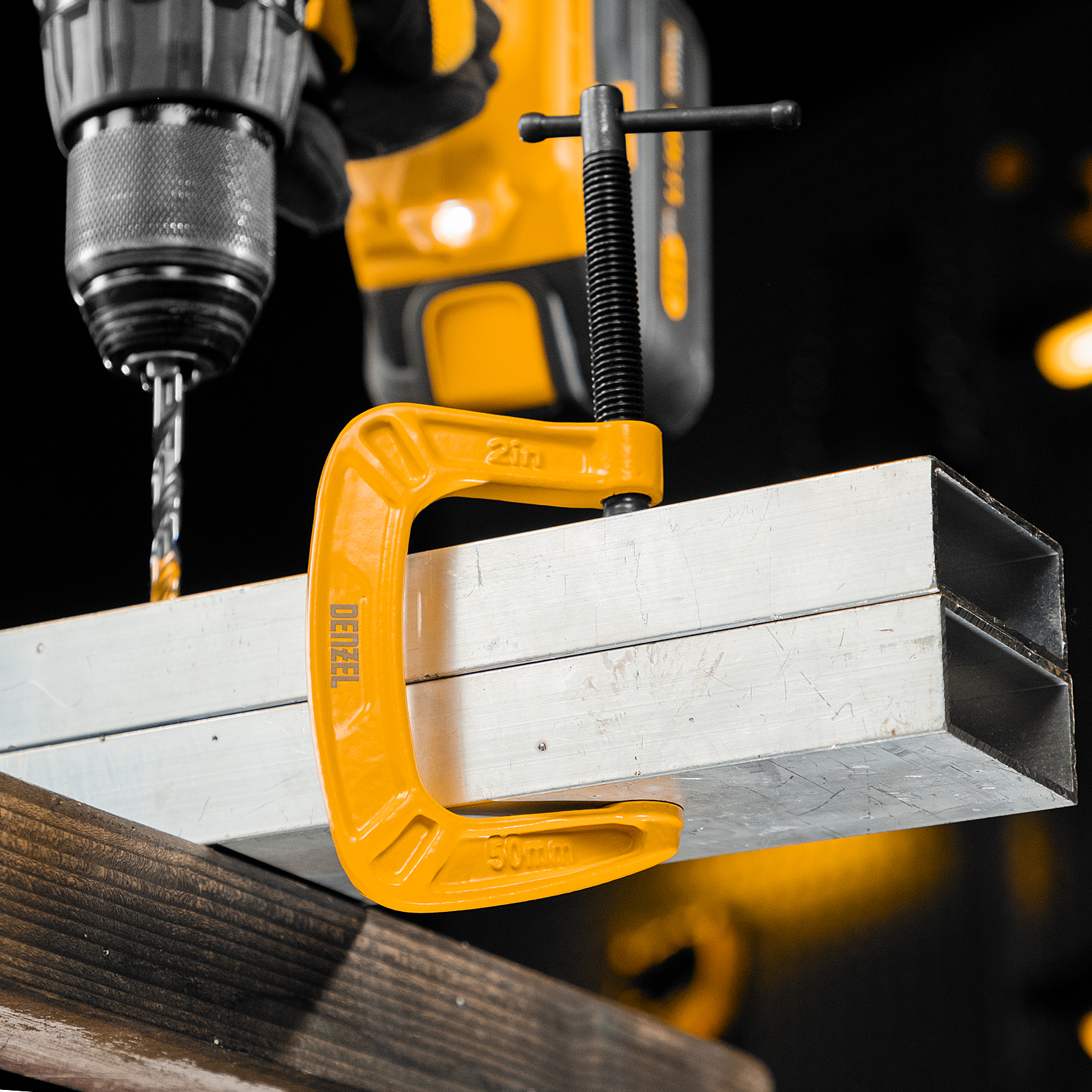 Струбцина G-образная, усиленная, 50 мм Denzel