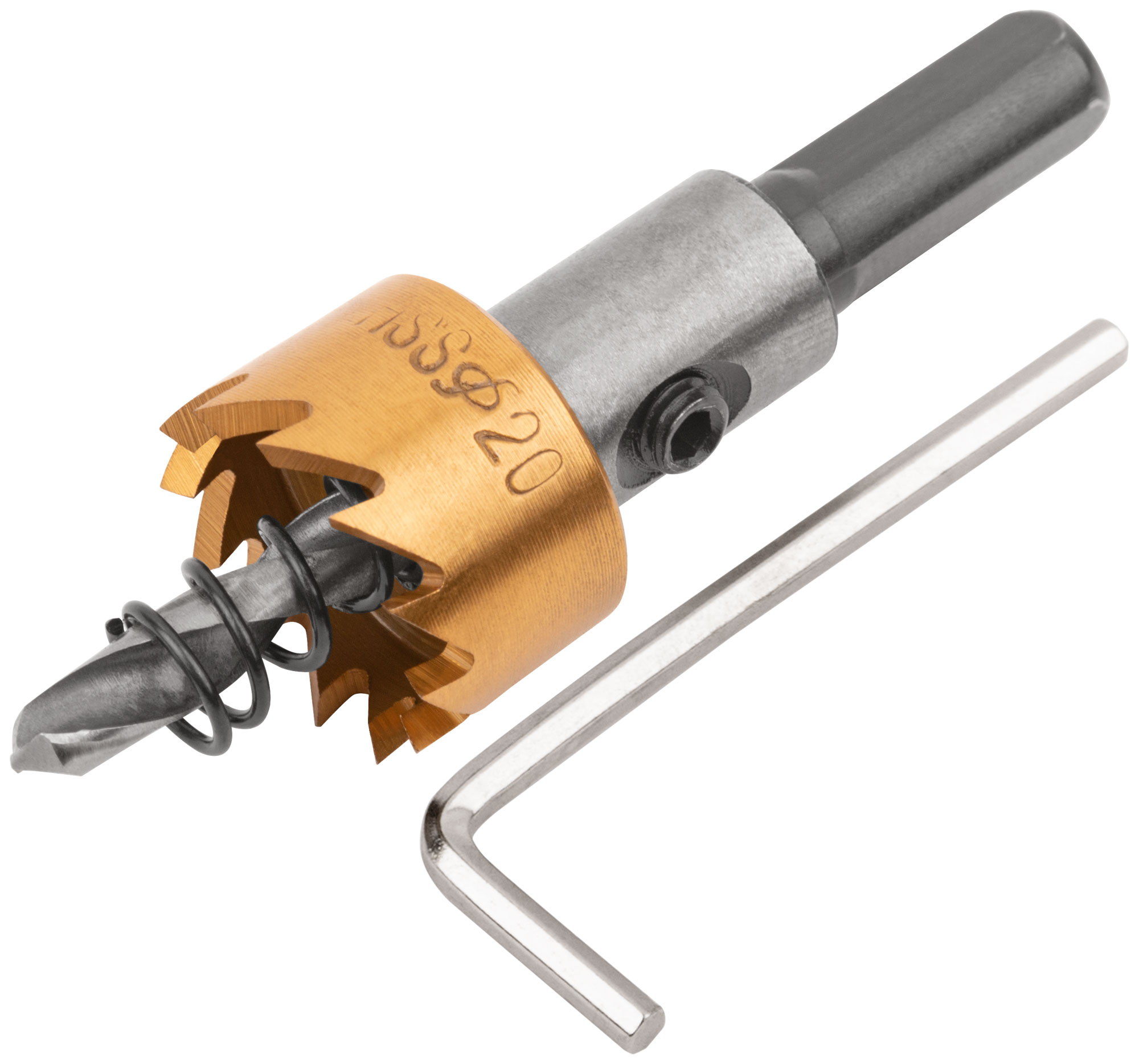Коронка кольцевая по металлу, HSS сталь, титановое покрытие  20 мм