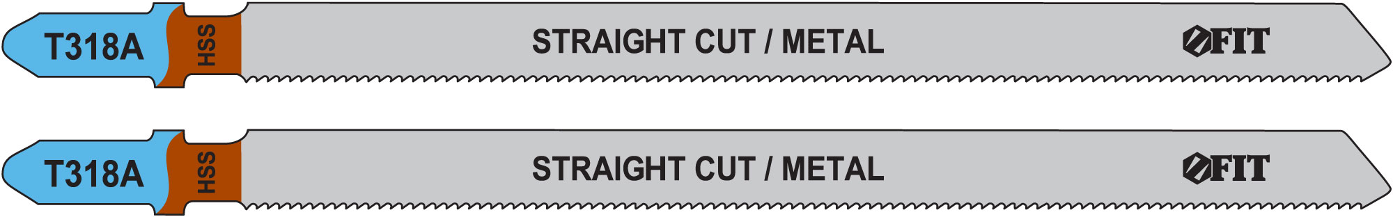 Полотна по металлу, HSS, фрезерованные, волнистые зубья, 132/106/1,2 мм (T318A), 2 шт.