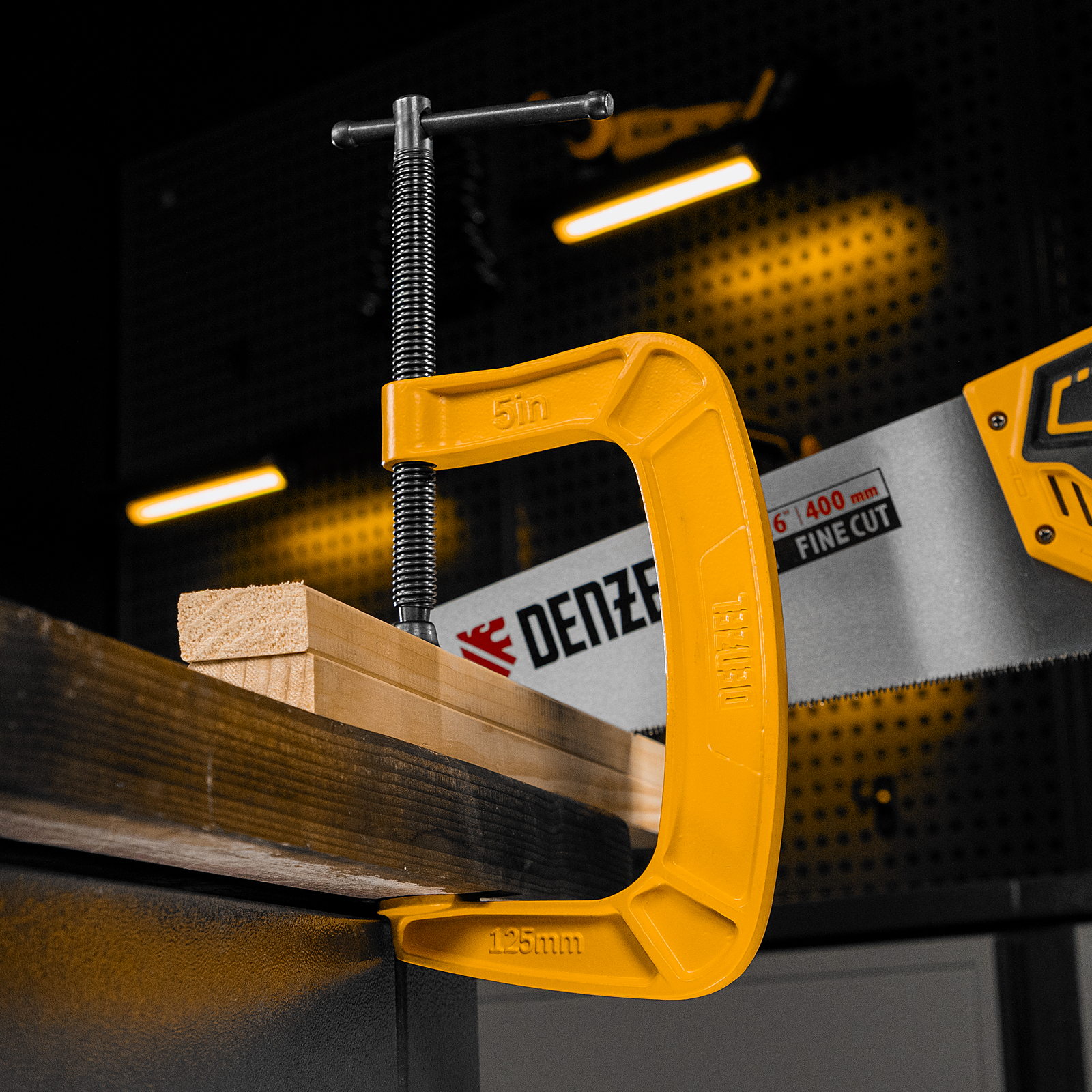 Струбцина G-образная, усиленная, 125 мм Denzel