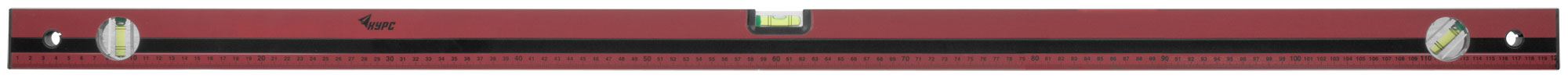 Уровень "Оптима", 3 глазка, красный корпус, фрезерованная рабочая грань, шкала 1200 мм