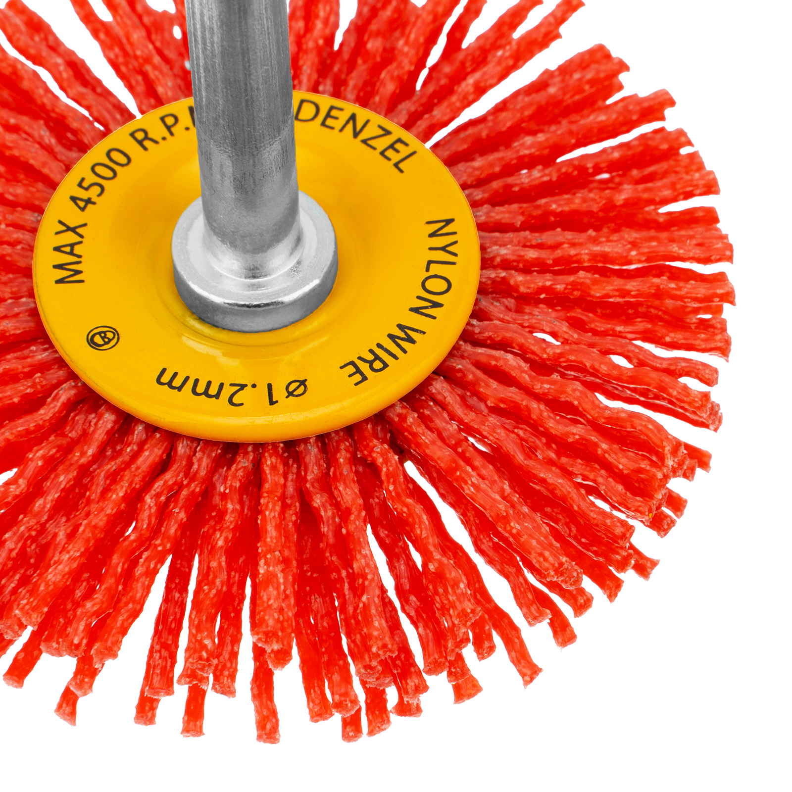 Щетка для дрели, 65 мм, Плоская, со шпилькой, нейлоновая щетина Denzel
