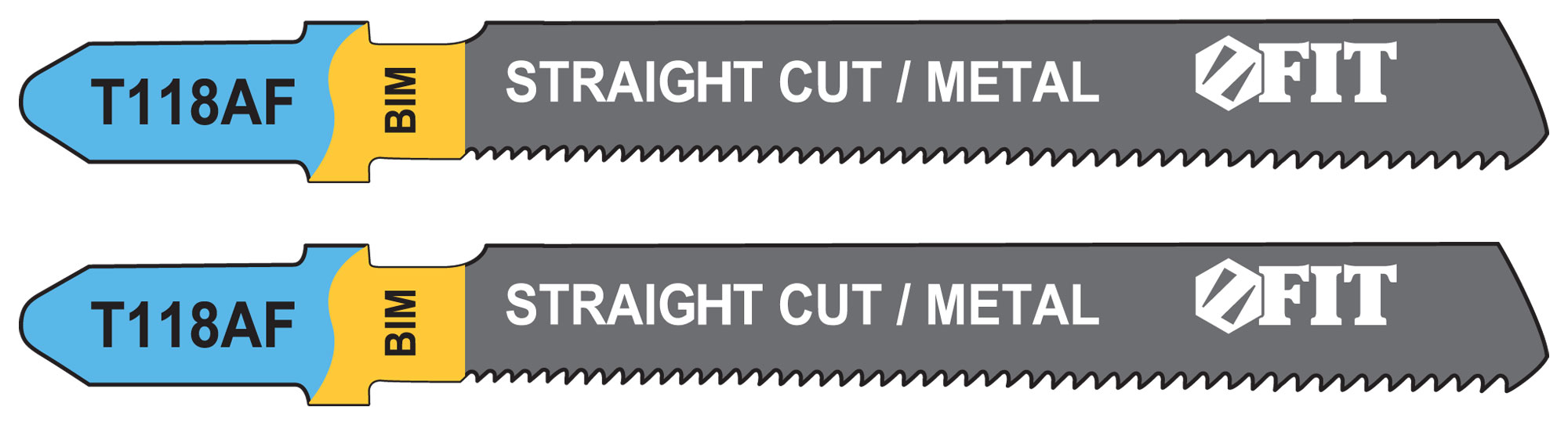 Полотна по металлу, Bimetal, фрезерованные, волнистые зубья, 76/51/1,2 мм (T118AF), 2 шт.