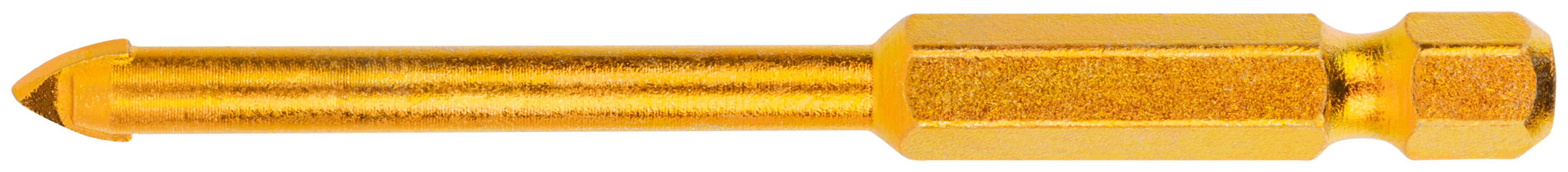 Сверло универсальное по кафелю, стеклу, керамограниту, бетону, кирпичу, шестигранный U-хвостовик под биту, 5х70 мм