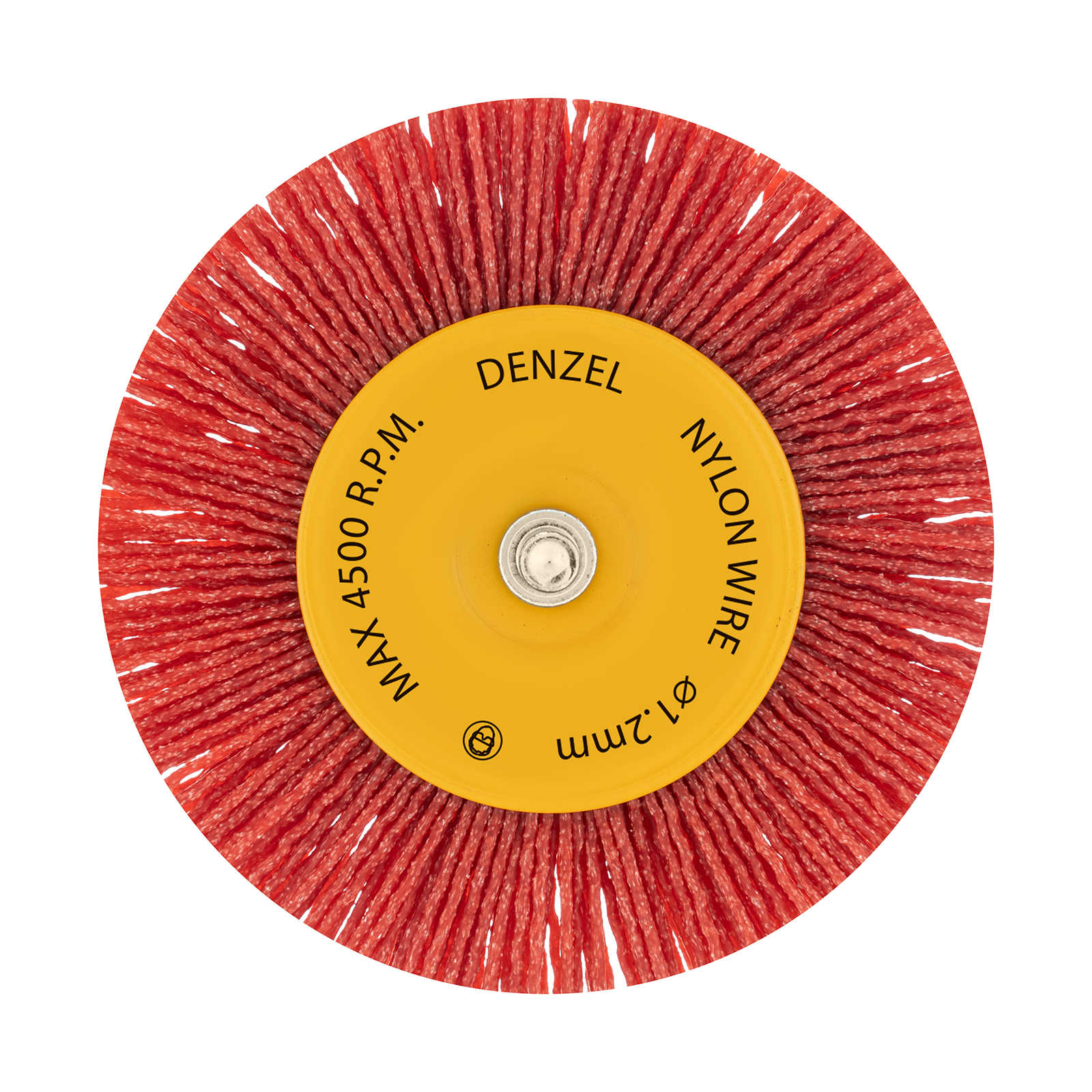 Щетка для дрели, 100 мм, Плоская, со шпилькой, нейлоновая щетина Denzel