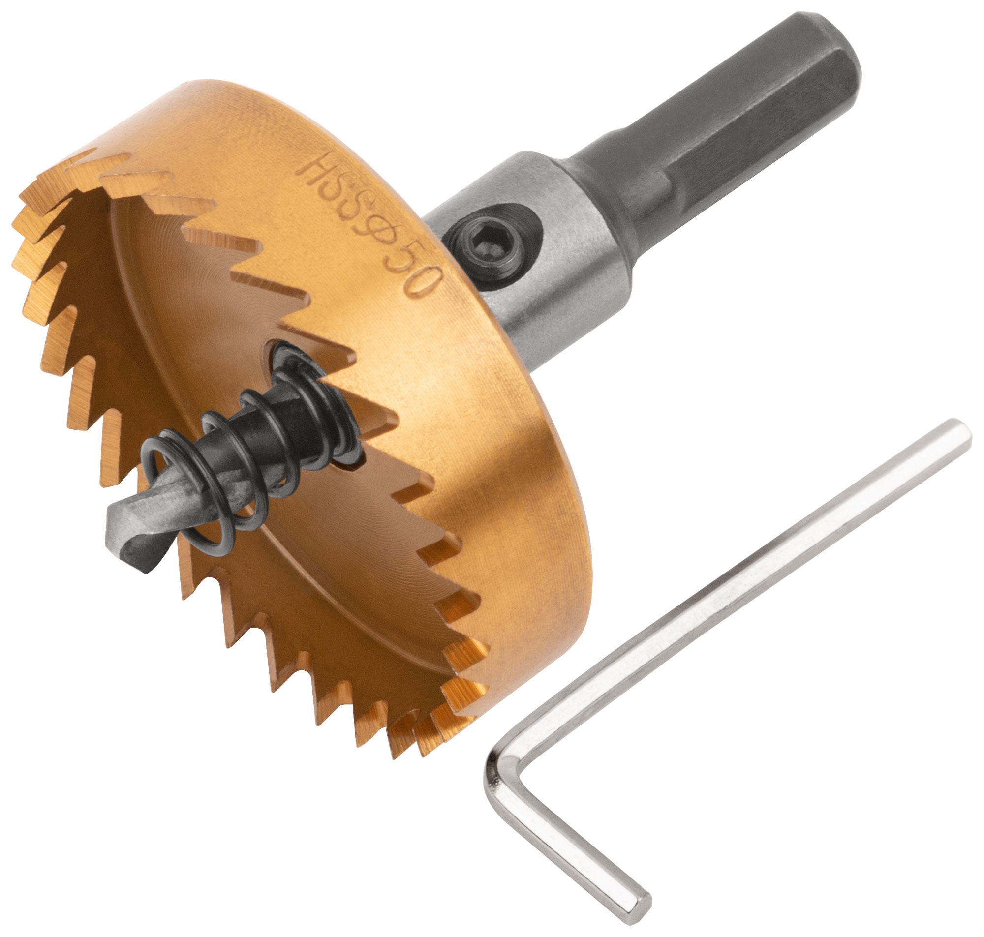 Коронка кольцевая по металлу, HSS сталь, титановое покрытие  50 мм