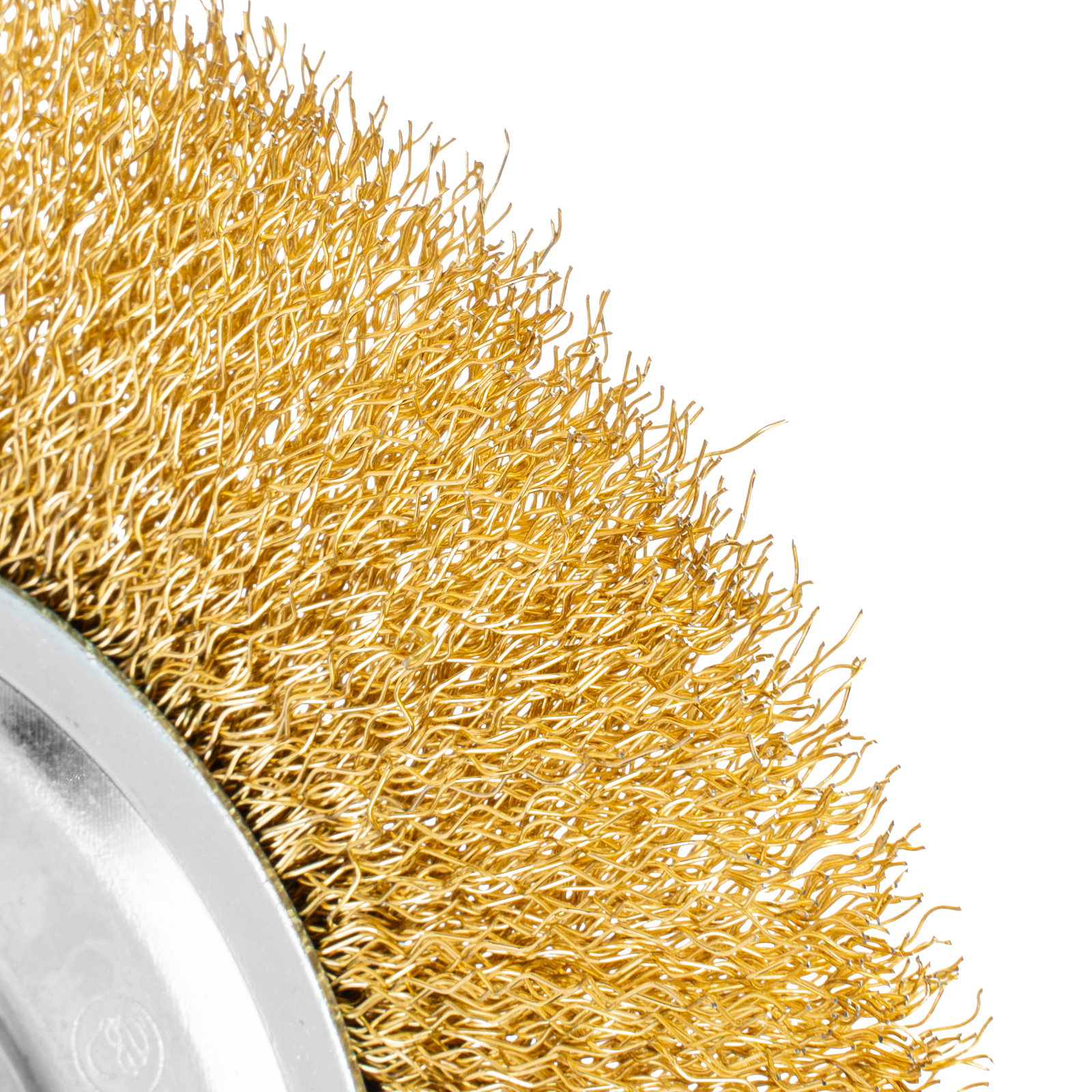 Щетка для УШМ, 150 мм, М14, плоская, латунированная витая проволока Matrix