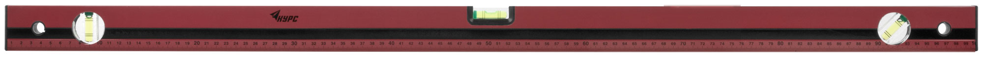Уровень "Оптима", 3 глазка, красный корпус, фрезерованная рабочая грань, шкала 1000 мм